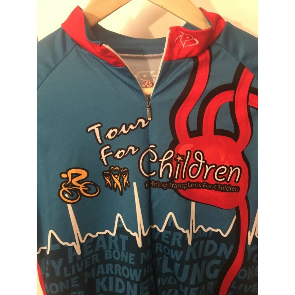 Primal Mens Cycling Raglan Jersey 2013 H.E.B.‎ Tour for Children Size Medium